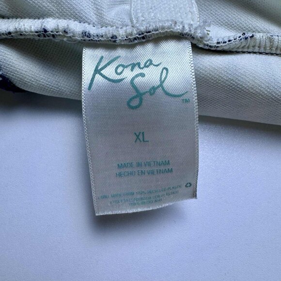 Kona Sol Navy & White Striped One-Piece Swimsuit – Size XL - Picture 9 of 11